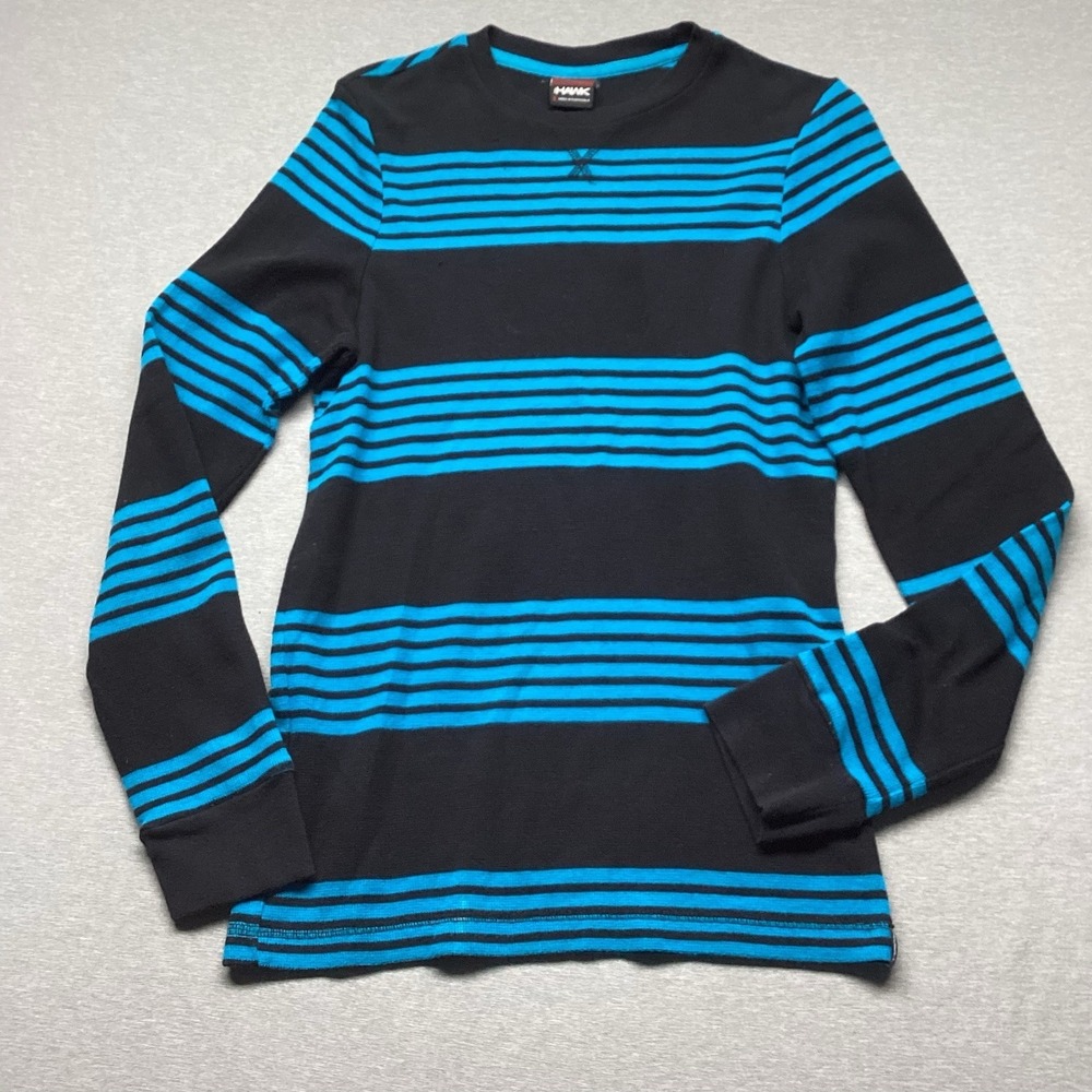 Tony Hawk Sweater Kids Size Small Black Turquoise Blue Stripes